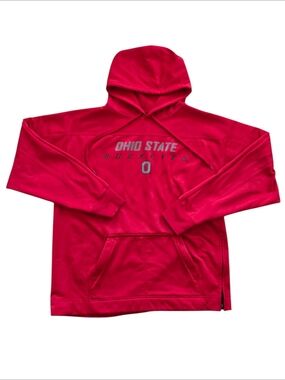 Ohio State Buckeyes Medium Red J. America Pullover Side Zip Hoodie Sweatshirt